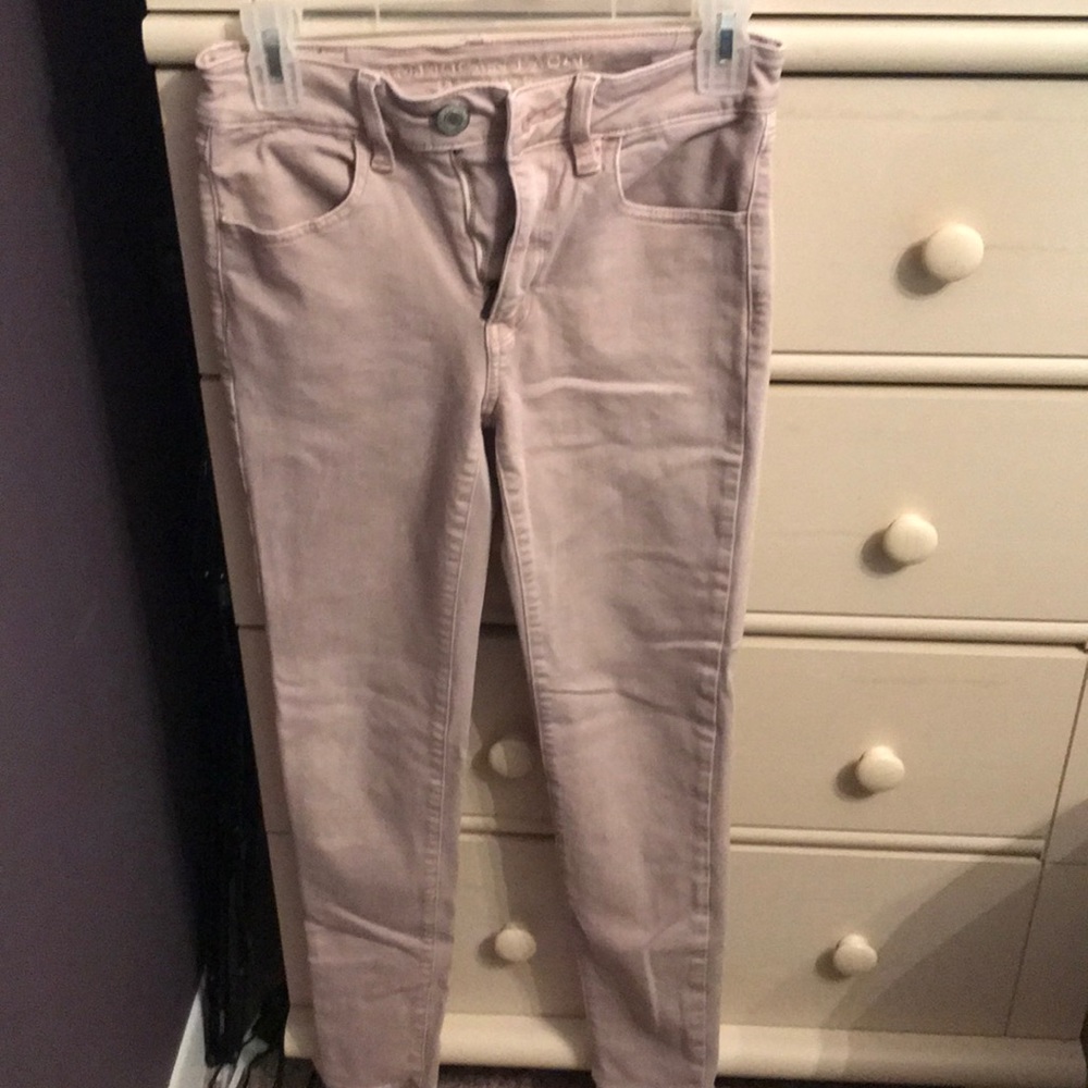American Eagle size 2 pink high rise jeggings